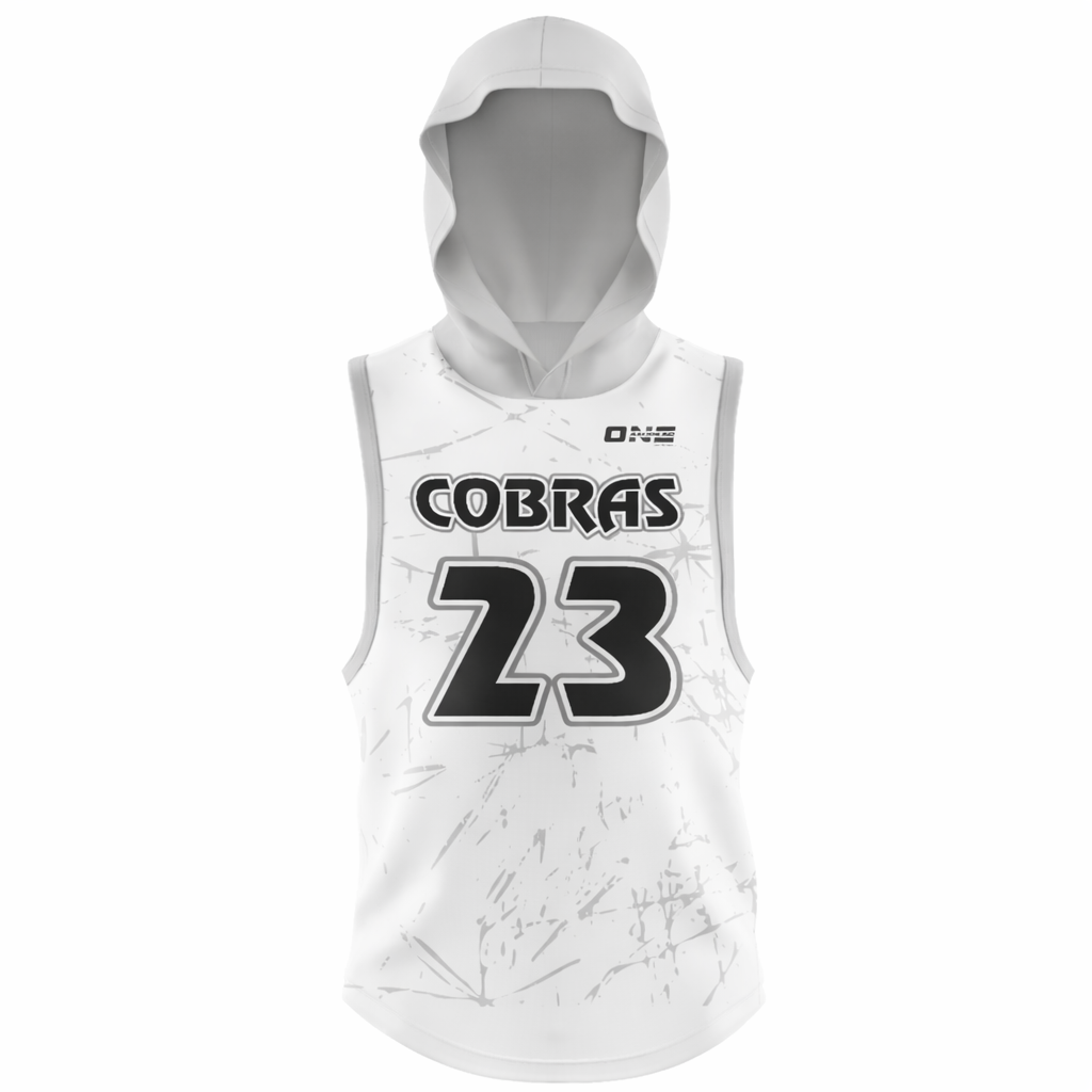 Cobras – White/Gray Sleeveless Hoodie Jersey